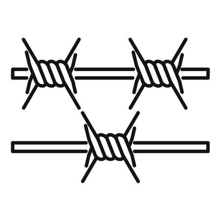 Prison spike wire icon, outline styleのイラスト素材