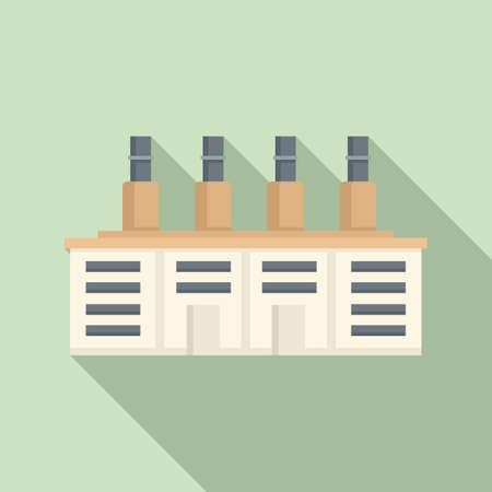 Environment recycle factory icon, flat styleのイラスト素材