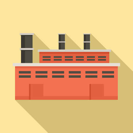 Earth recycle factory icon, flat styleのイラスト素材