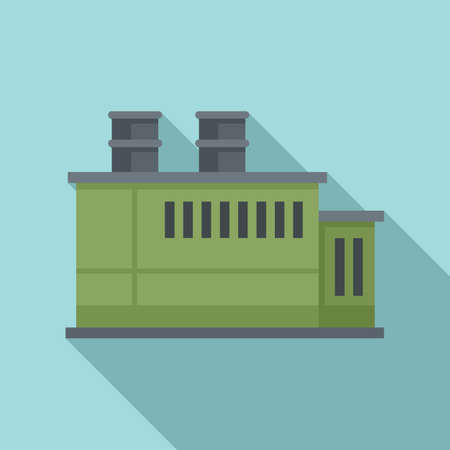 Smoke recycle factory icon, flat styleのイラスト素材