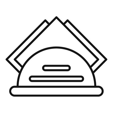 Food metal tray icon, outline styleのイラスト素材