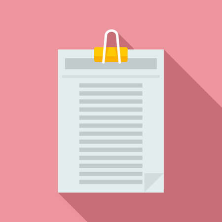 Office manager paper clipboard icon, flat styleのイラスト素材