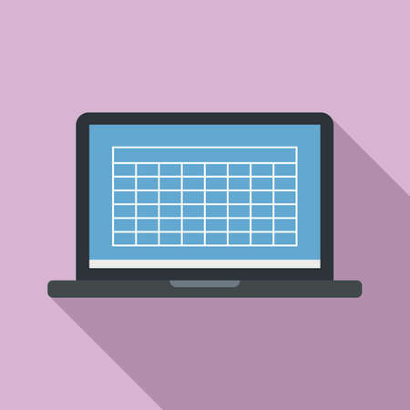 Office manager laptop icon, flat styleのイラスト素材