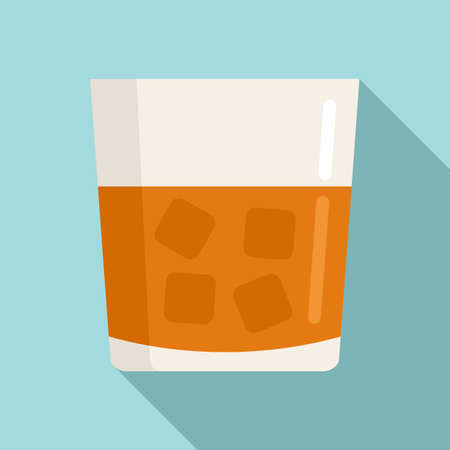 Casino whiskey glass icon, flat styleのイラスト素材
