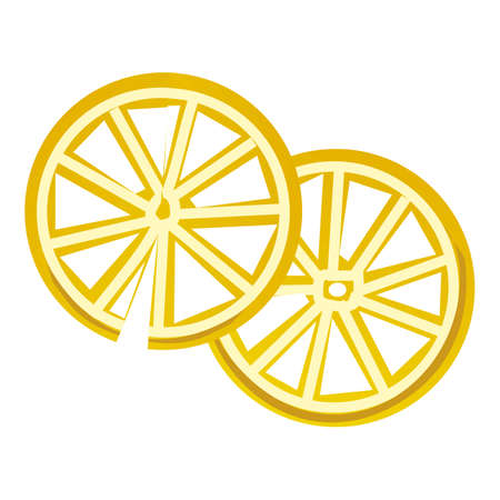 Slices of lemon icon, cartoon styleのイラスト素材