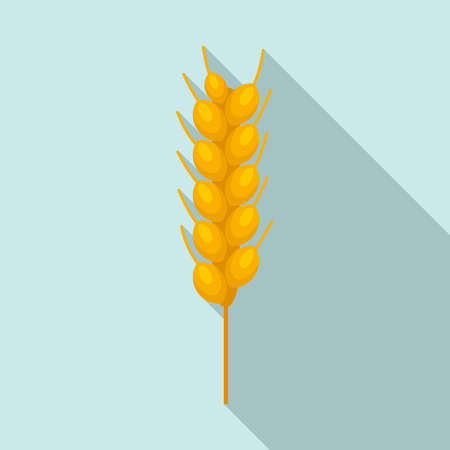 Wheat plant icon, flat styleのイラスト素材