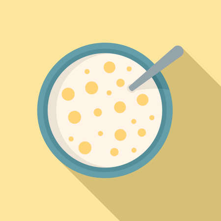 Top view cereal flakes icon, flat styleのイラスト素材