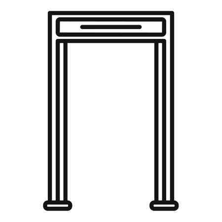 Airport gate metal detector icon, outline styleのイラスト素材