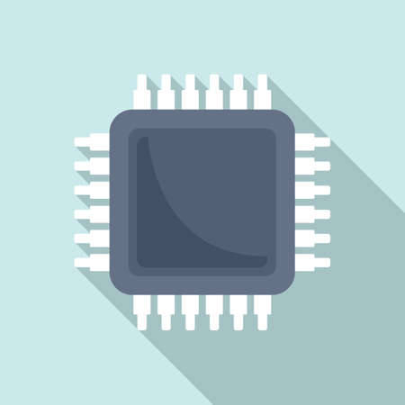Nano processor icon, flat style