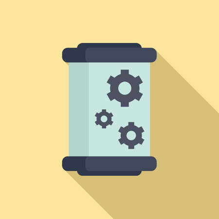 Cylinder nanotechnology icon, flat styleのイラスト素材