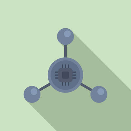 Nanotechnology molecule icon, flat styleのイラスト素材
