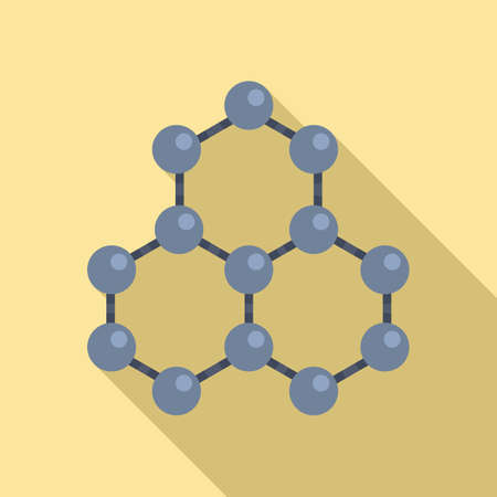 Nanotechnology molecule structure icon, flat styleのイラスト素材