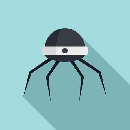 Nanotechnology microchip icon, flat styleのイラスト素材
