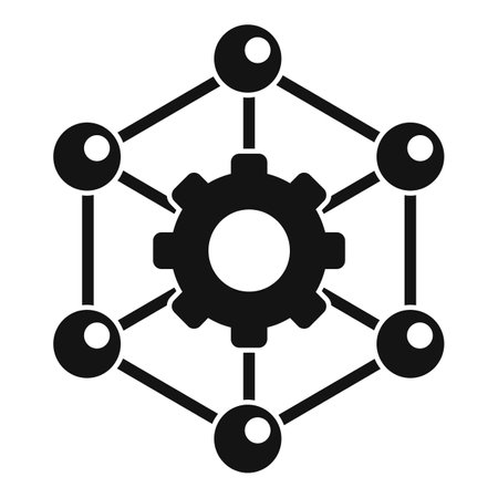 Nanotechnology gear structure icon, simple styleのイラスト素材