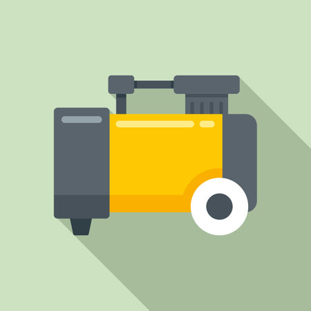 Air compressor icon, flat styleのイラスト素材