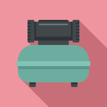 Equipment air compressor icon, flat styleのイラスト素材