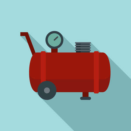 Pressure air compressor icon, flat styleのイラスト素材