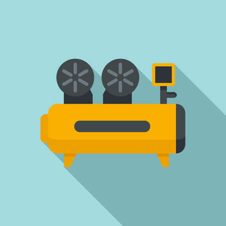 Cylinder air compressor icon, flat styleのイラスト素材