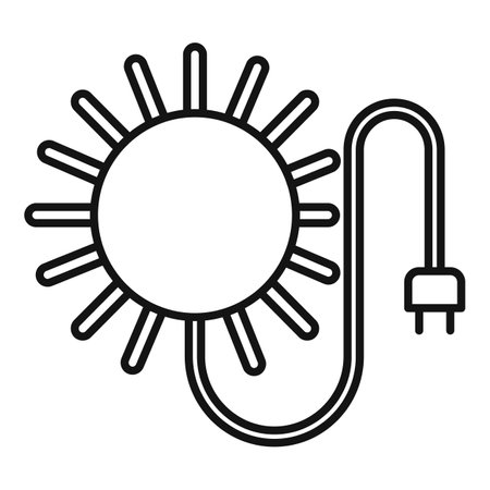 Clean solar energy icon, outline styleのイラスト素材