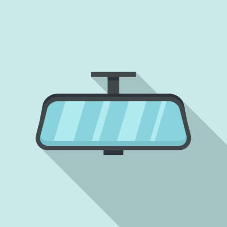 Car indoor mirror icon, flat styleのイラスト素材