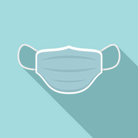 Dust medical mask icon, flat styleのイラスト素材