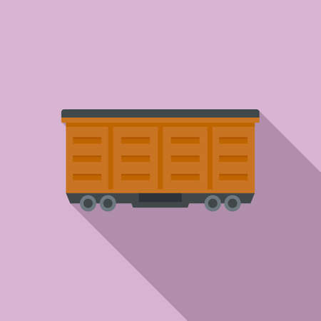 Train cargo wagon icon, flat styleのイラスト素材