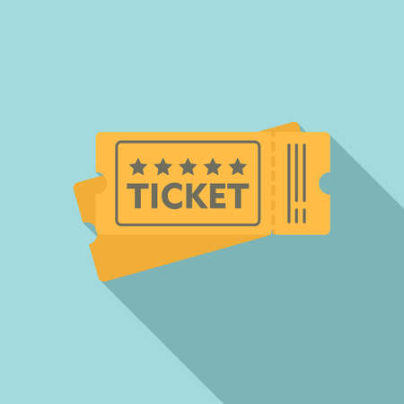 Electric train ticket icon, flat styleのイラスト素材