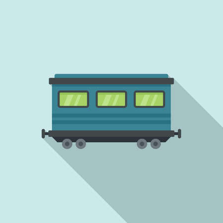 Old passenger wagon icon, flat styleのイラスト素材