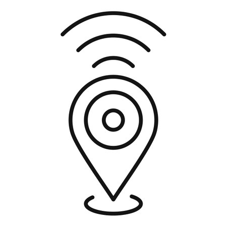 Engineer location icon, outline styleのイラスト素材