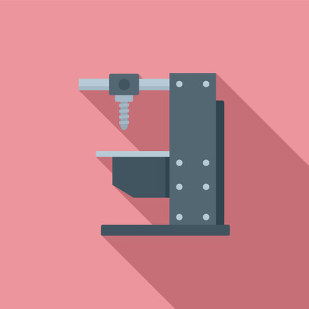 Milling machine equipment icon, flat styleのイラスト素材