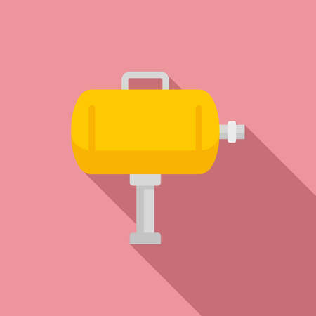 Tire fitting air compressor icon, flat styleのイラスト素材
