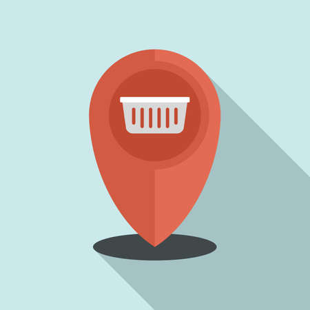 Shop gps pin icon, flat styleのイラスト素材