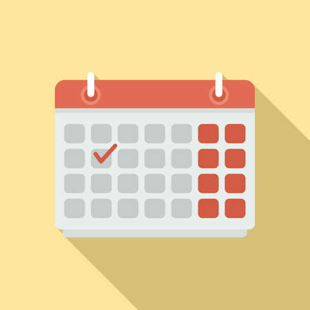 Purchasing manager calendar icon, flat styleのイラスト素材