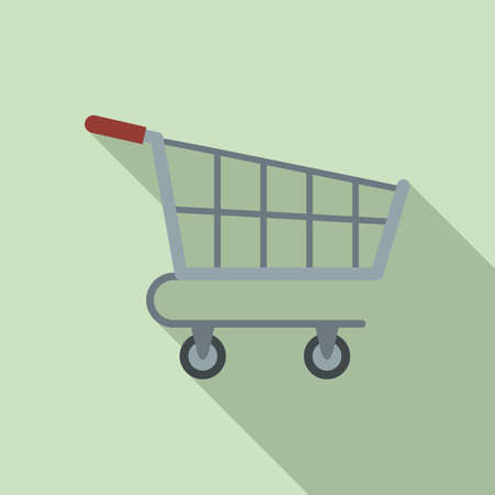 Shop cart icon, flat styleのイラスト素材