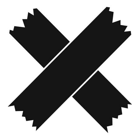 Cross scotch tape icon, simple styleのイラスト素材