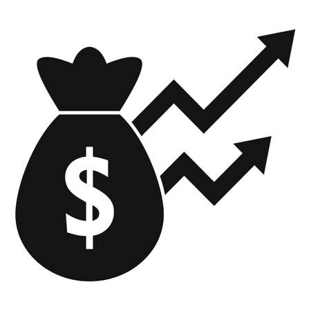 Broker money bag icon, simple styleのイラスト素材