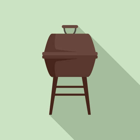 Brazier grill icon, flat styleのイラスト素材