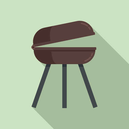 Chicken brazier icon, flat styleのイラスト素材