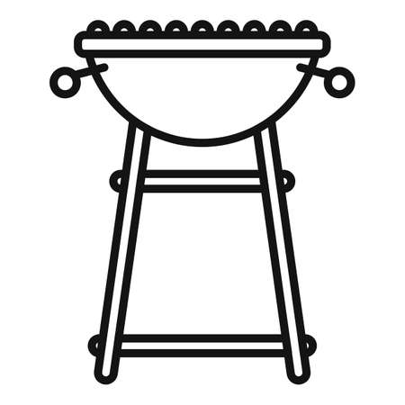Brazier grill icon, outline styleのイラスト素材