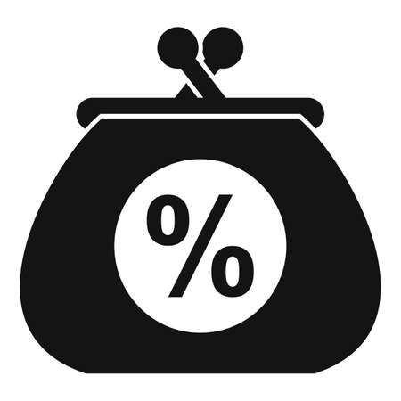 Percent credit wallet icon, simple styleのイラスト素材