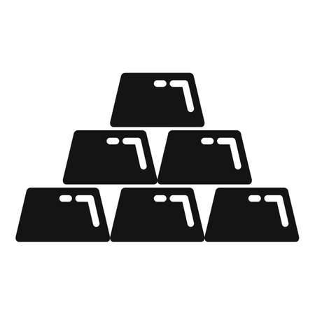 Gold bars icon, simple styleのイラスト素材