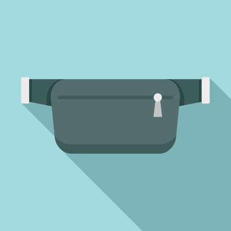 Belt waist bag icon, flat styleのイラスト素材