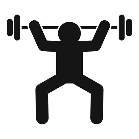 Gym barbell training icon, simple styleのイラスト素材