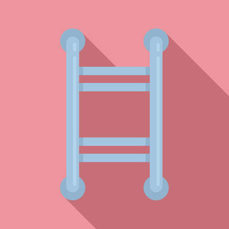 Device heated towel rail icon, flat styleのイラスト素材