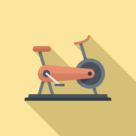 Muscle exercise bike icon, flat styleのイラスト素材