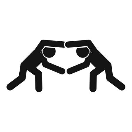 Greco-roman wrestling defence icon, simple styleのイラスト素材
