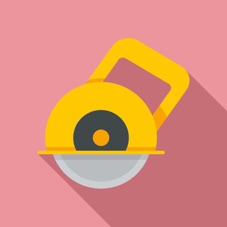 Circular saw icon, flat styleのイラスト素材