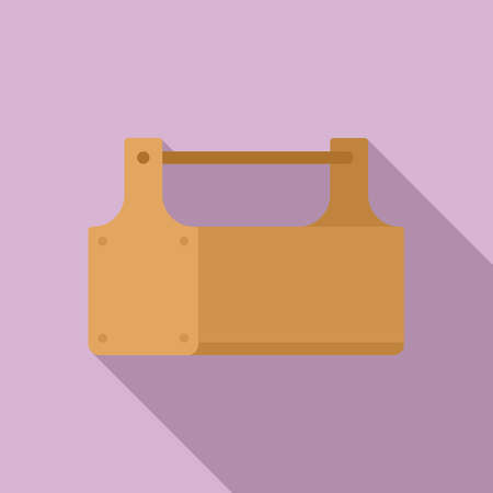 Carpenter wood box icon, flat styleのイラスト素材