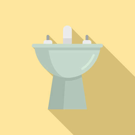 Equipment bidet icon, flat styleのイラスト素材