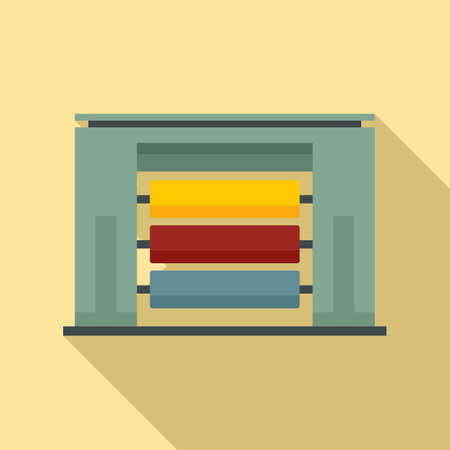 Textile production equipment icon, flat styleのイラスト素材